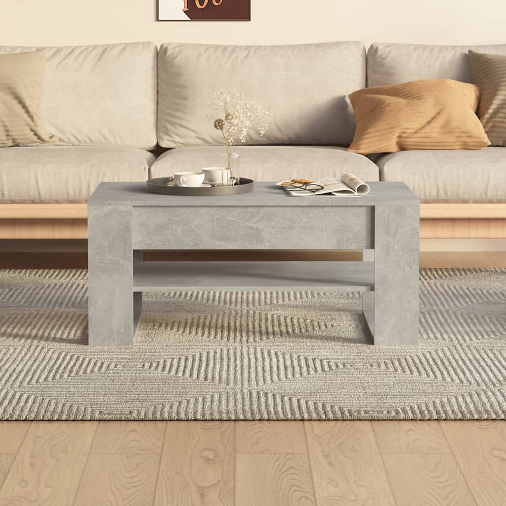 Salongbord Sofabord Betonggrå 102x55x45 cm