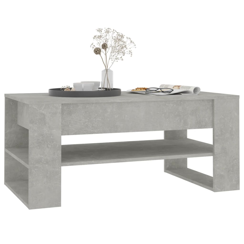 Salongbord Sofabord Betonggrå 102x55x45 cm