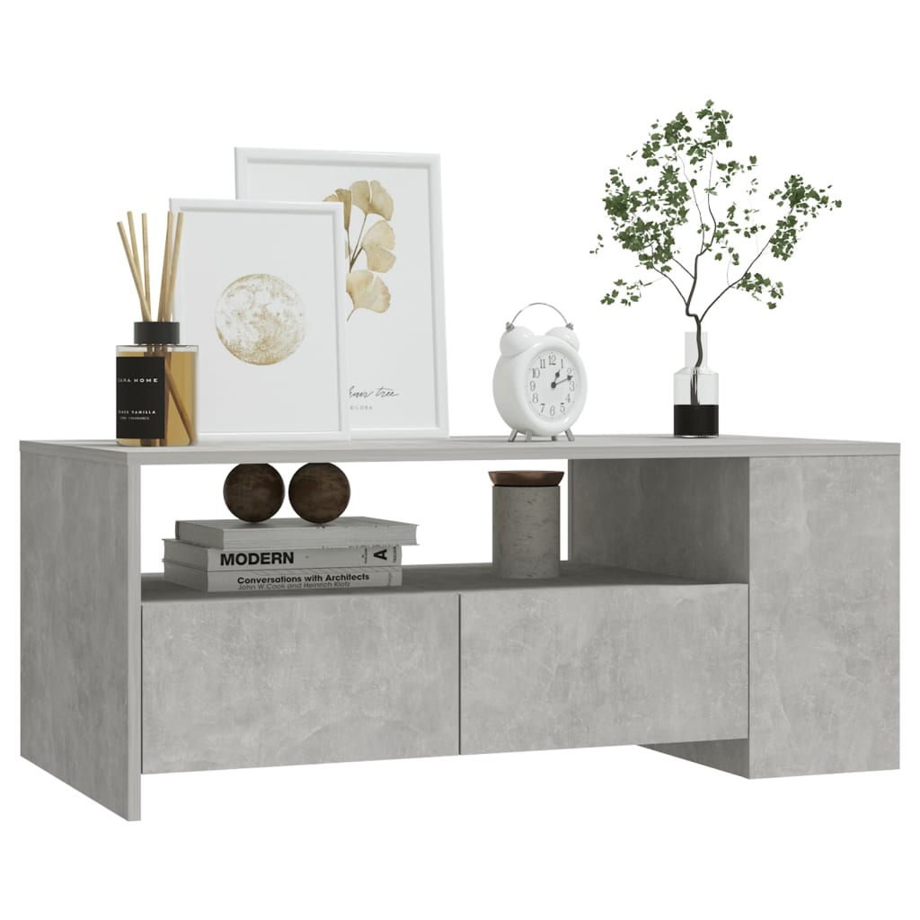 Salongbord Sofabord Betonggrå 102x55x42 cm