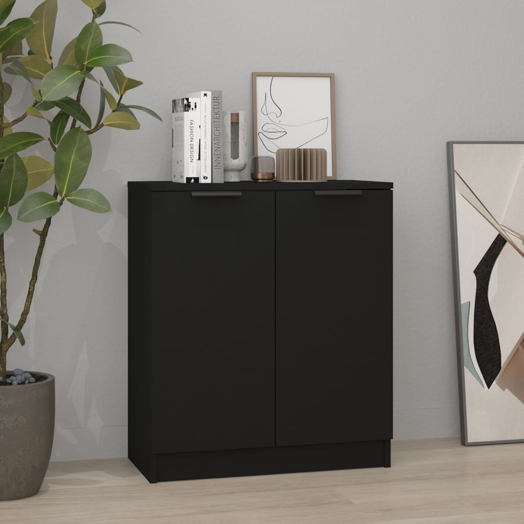 Skjenk Svart 60x30x70 cm