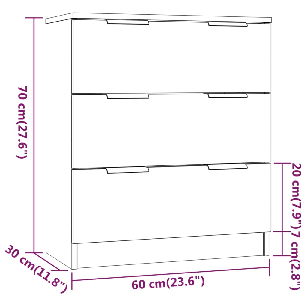 Kommode Sonoma Eik 60x30x70 cm