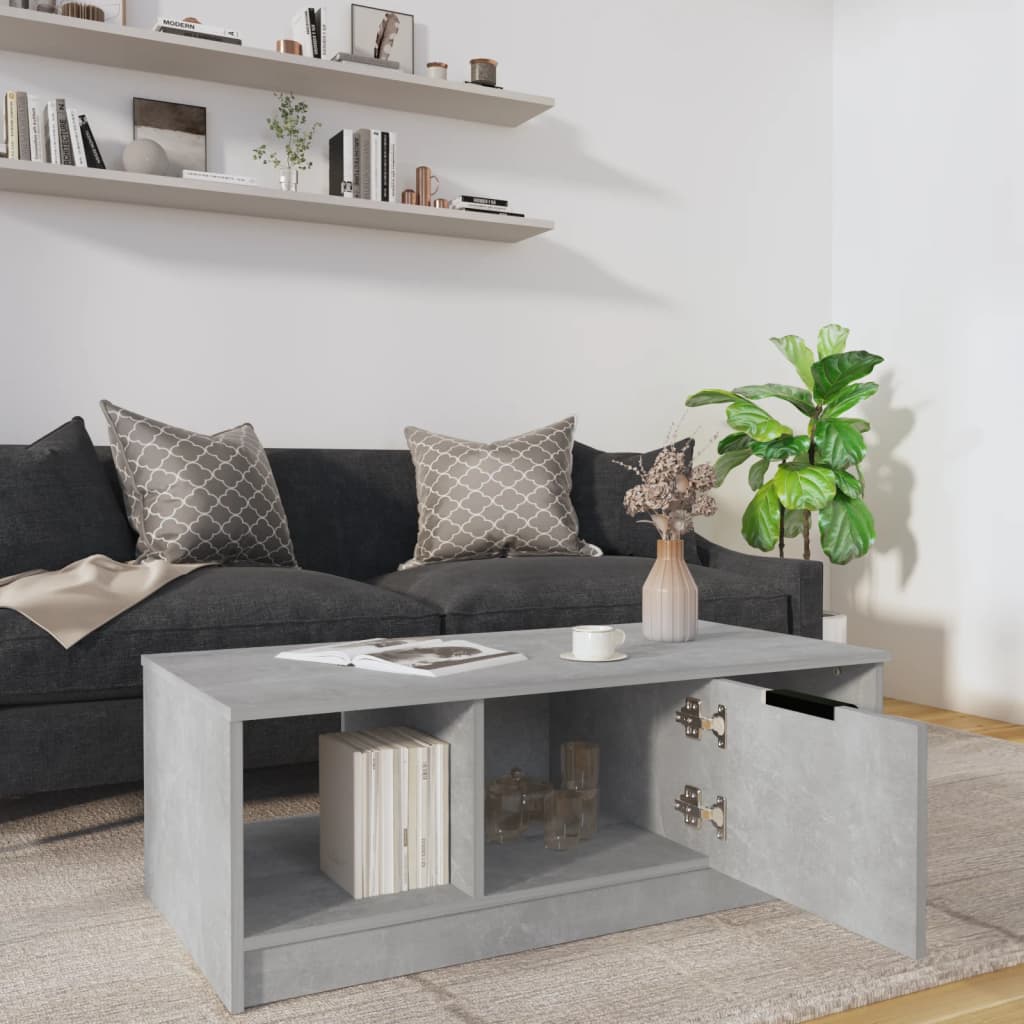 Salongbord Sofabord Betonggrå 102x50x36 cm