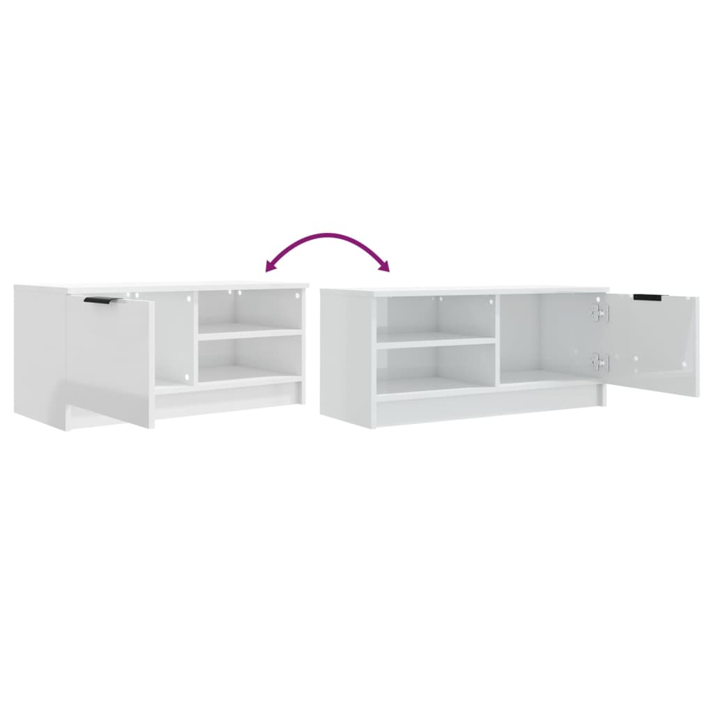 TV-Møbel Høyglans Hvit Tv-benk 80x35x36,5 cm