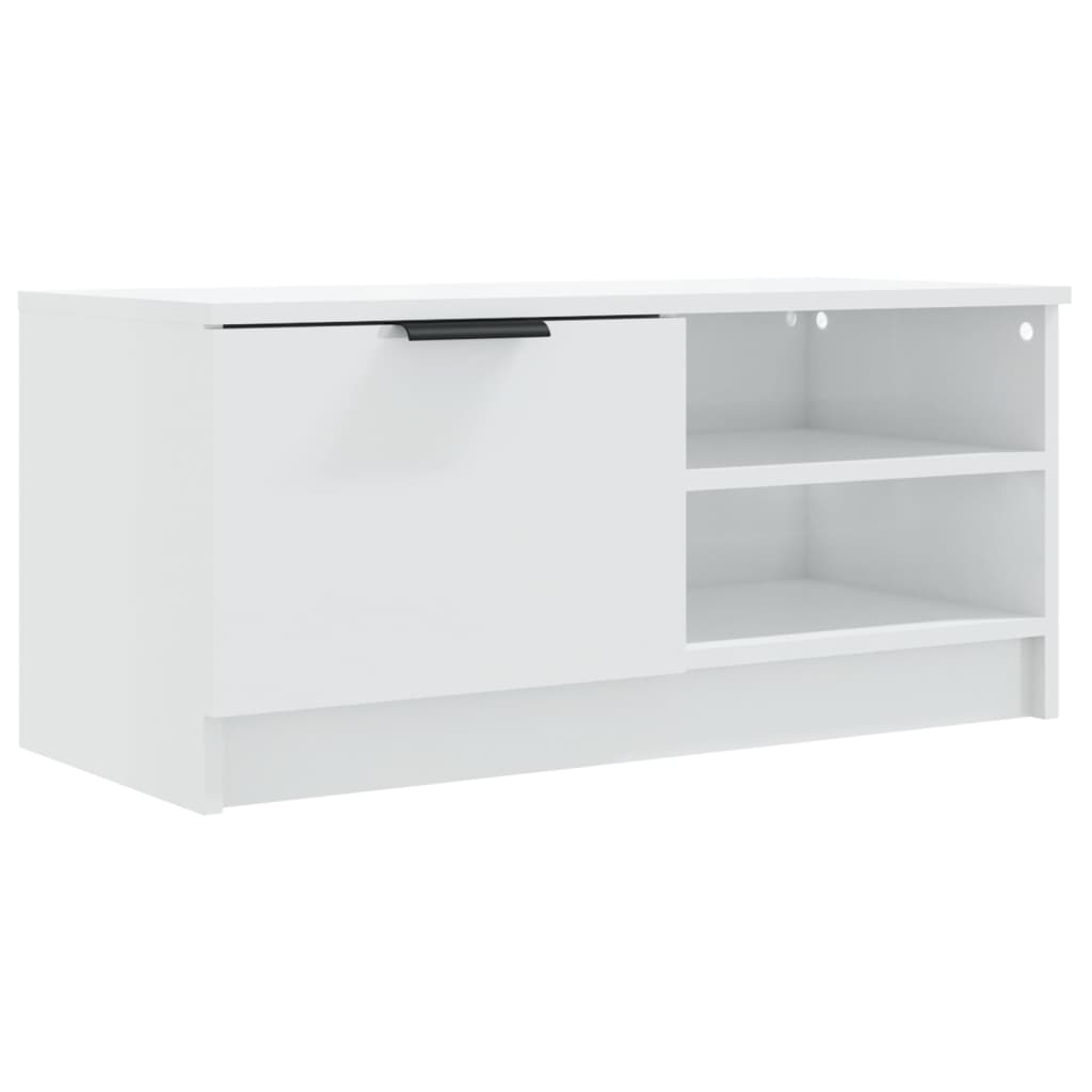 TV-Møbel Høyglans Hvit Tv-benker 2 stk 80x35x36,5 cm