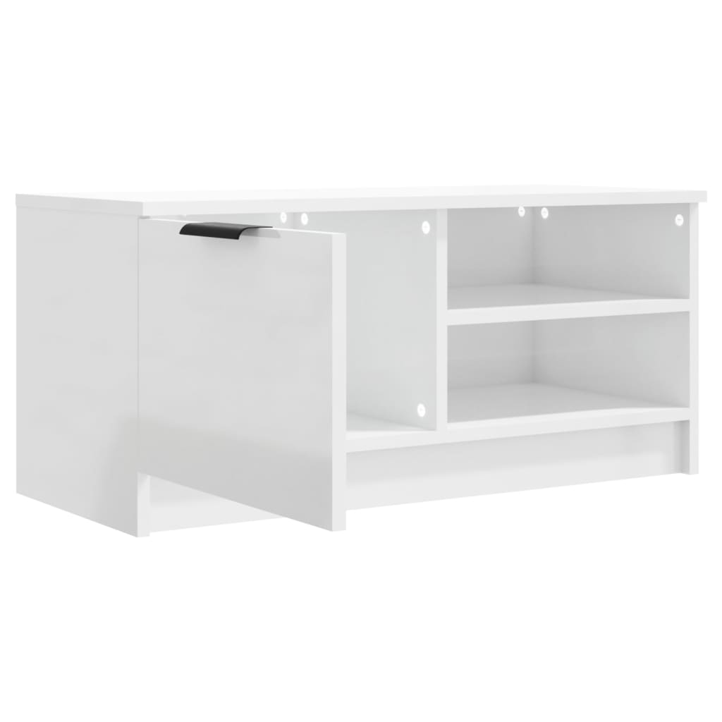 TV-Møbel Høyglans Hvit Tv-benker 2 stk 80x35x36,5 cm