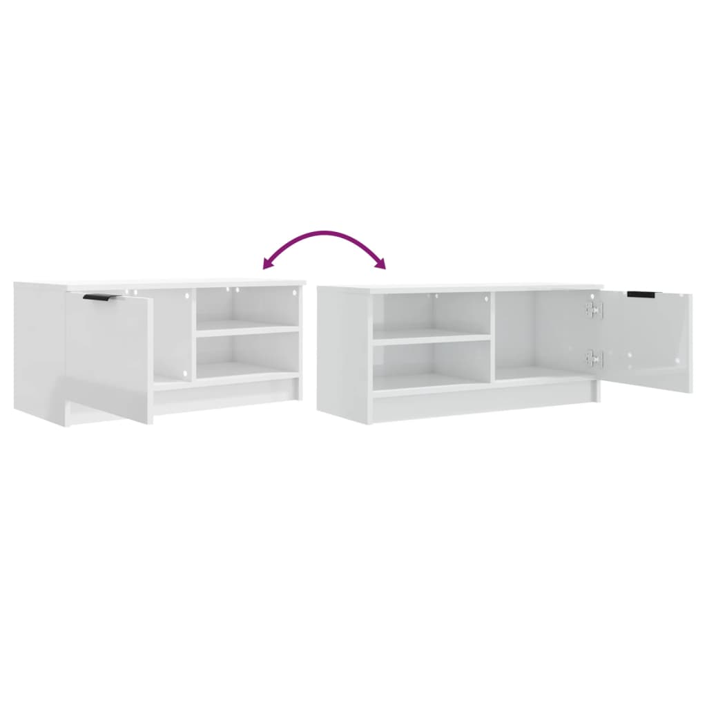 TV-Møbel Høyglans Hvit Tv-benker 2 stk 80x35x36,5 cm