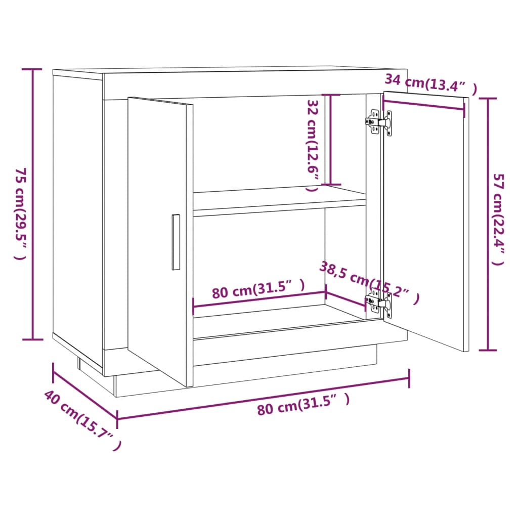 Skap Sonoma Eik 80x40x75 cm