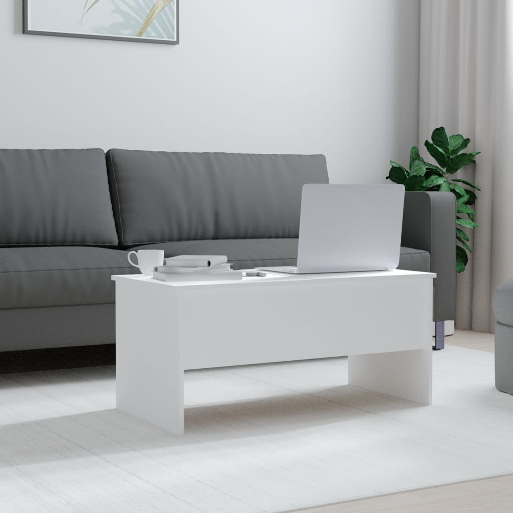 Salongbord Sofabord Hvit 102x50,5x46,5 cm