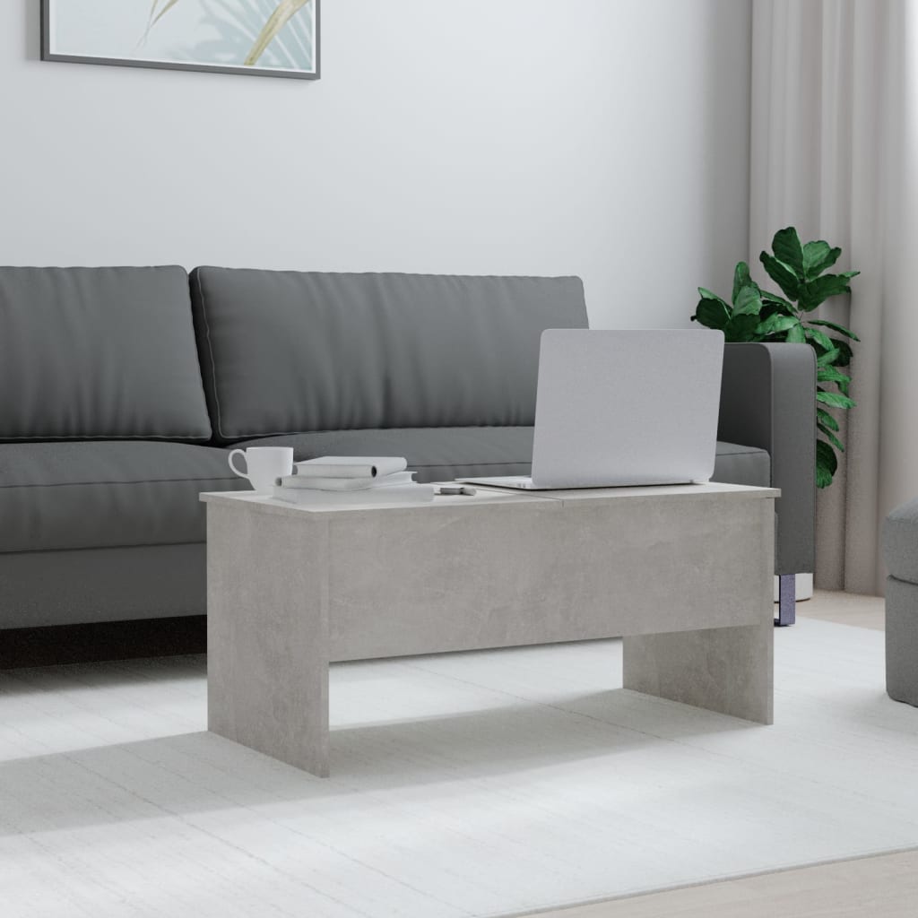 Salongbord Sofabord Betonggrå 102x50,5x46,5 cm