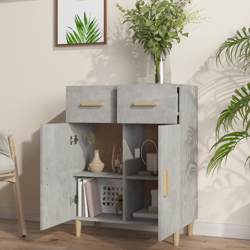 Kommode Betonggrå 69,5x34x89 cm
