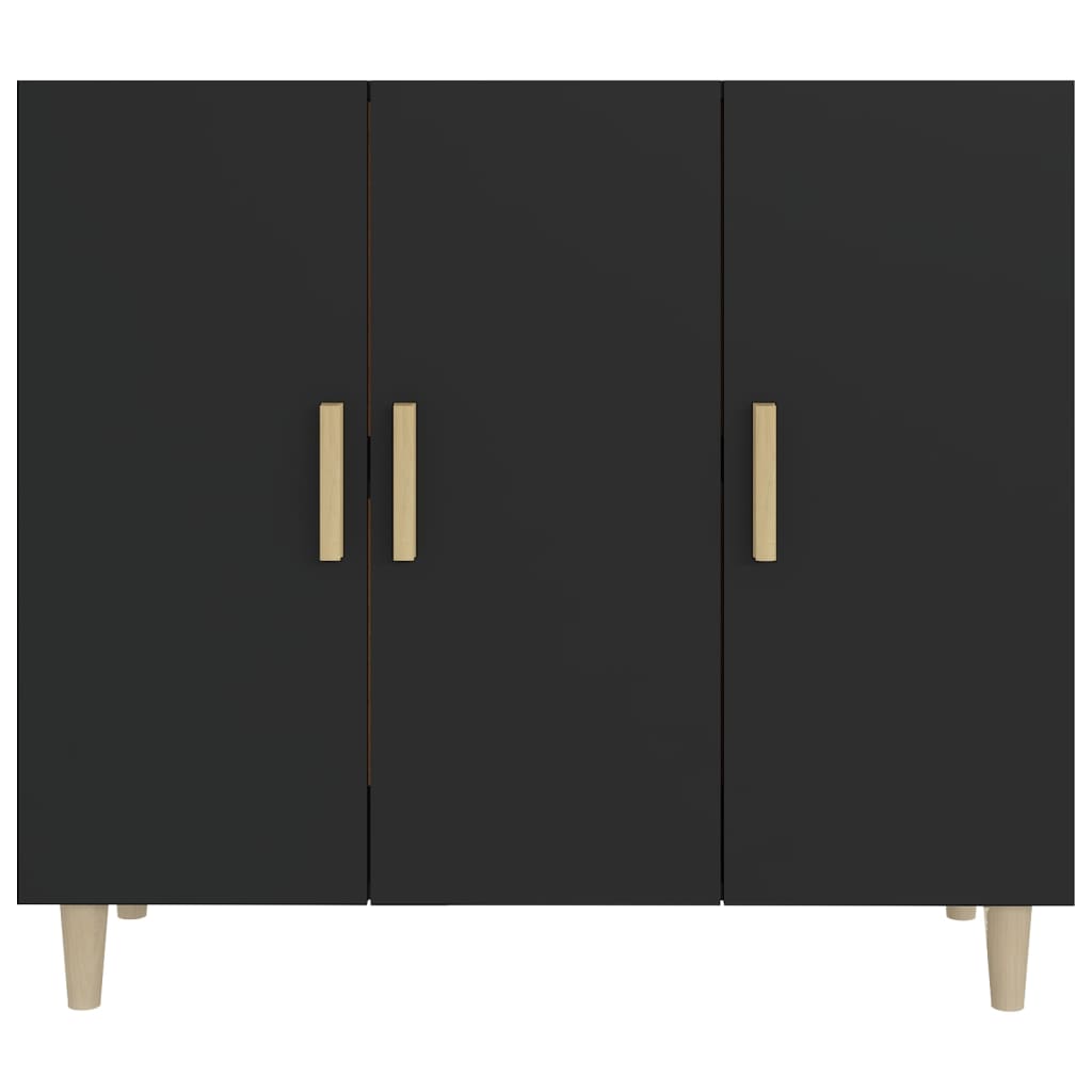 Skjenk Svart 90x34x80 cm