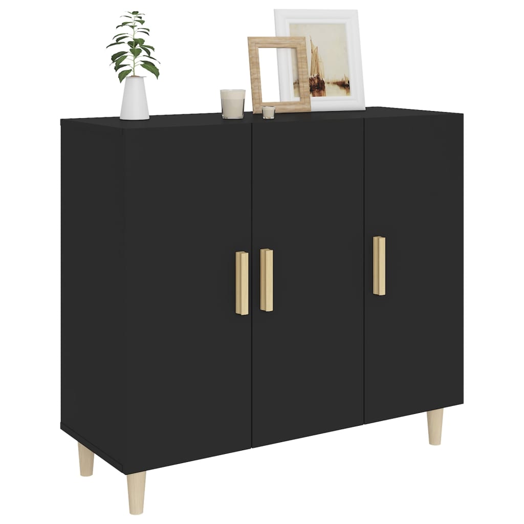 Skjenk Svart 90x34x80 cm