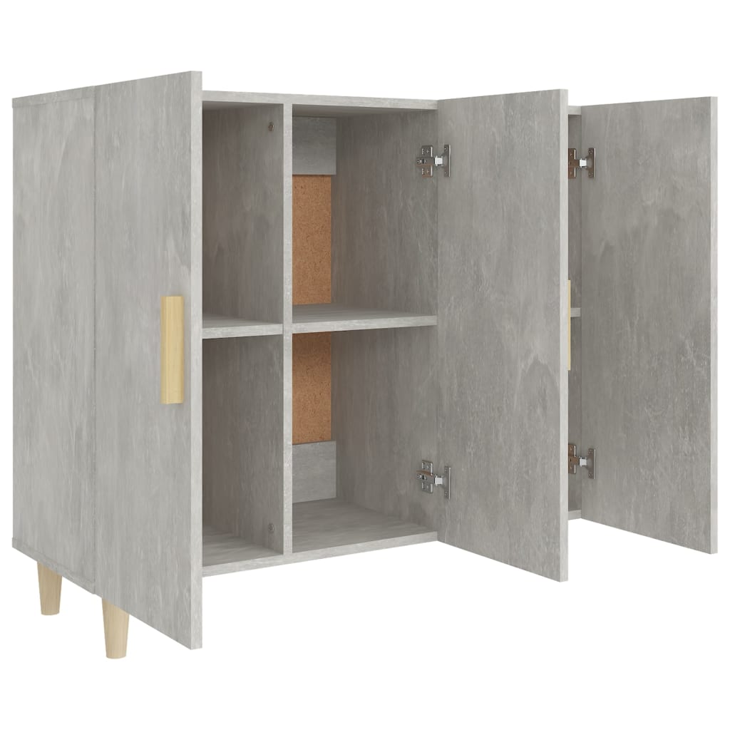 Kommode Betonggrå 90x34x80 cm
