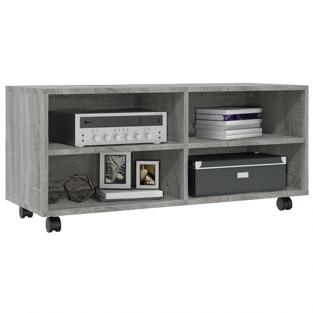 TV-Møbel Sonoma Grå Tv-benk med hjul 90x35x35 cm