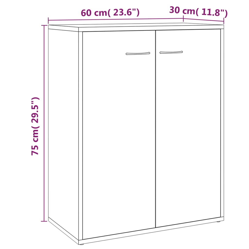 Skjenk Sonoma Grå 60x30x75 cm