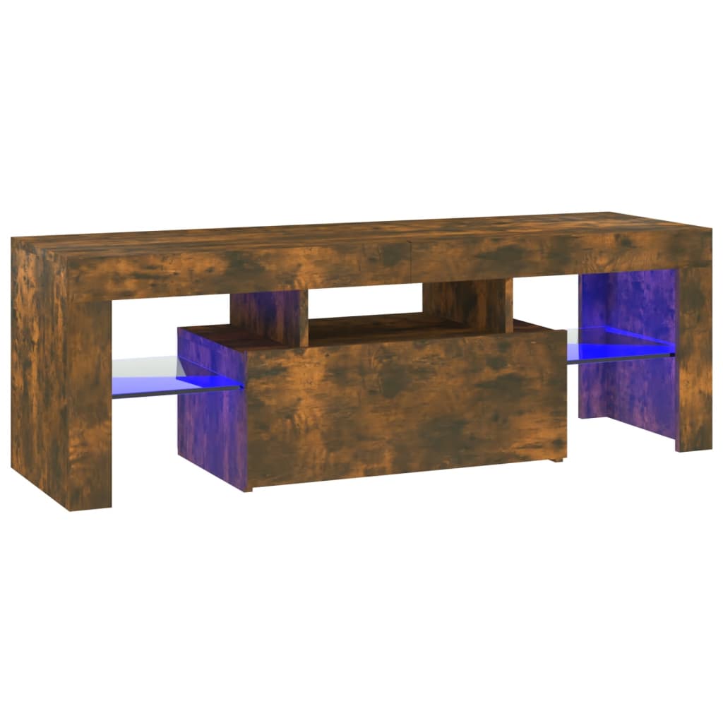TV-Møbel Røkt Eik TV-benk med LED-lys 120x35x40 cm