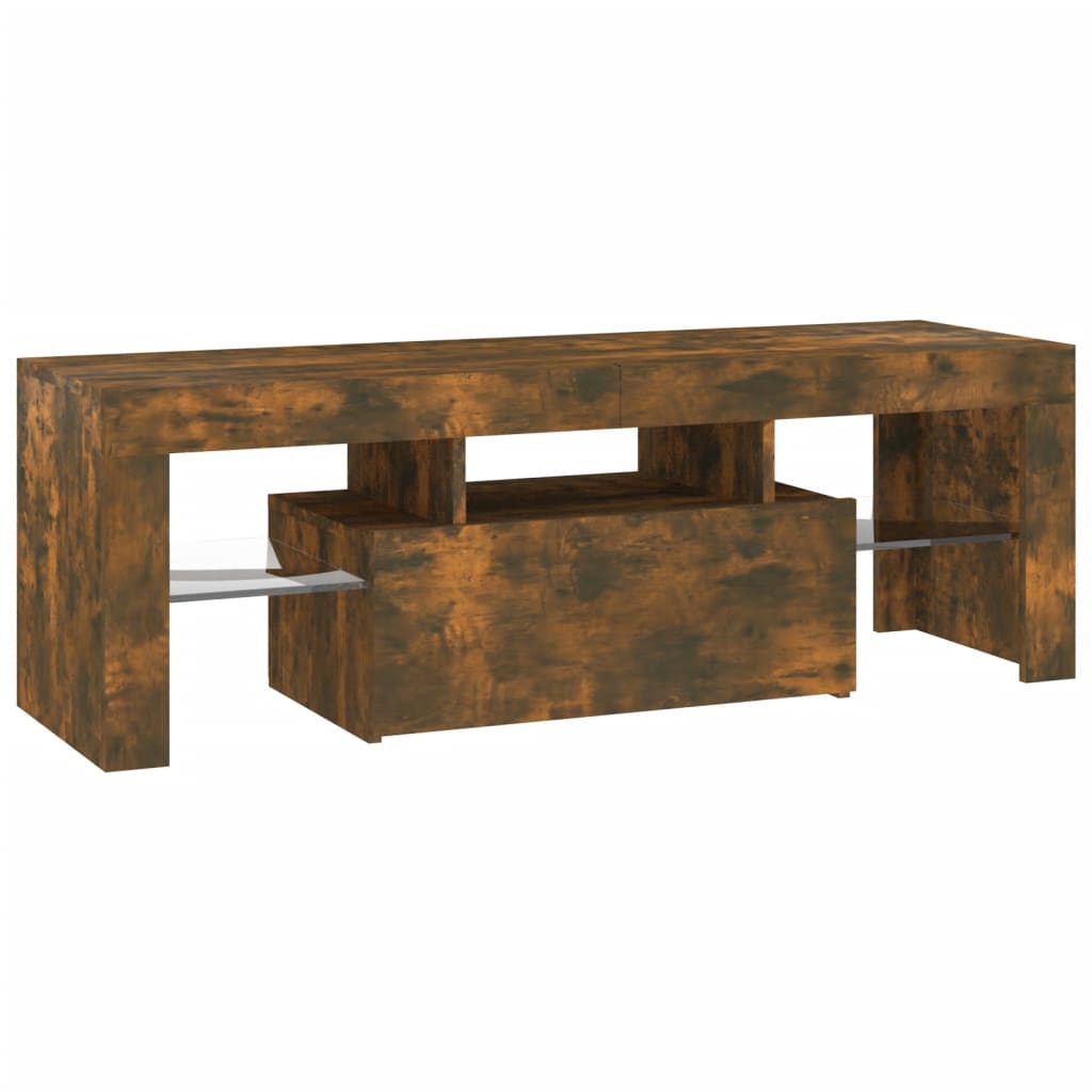 TV-Møbel Røkt Eik TV-benk med LED-lys 120x35x40 cm