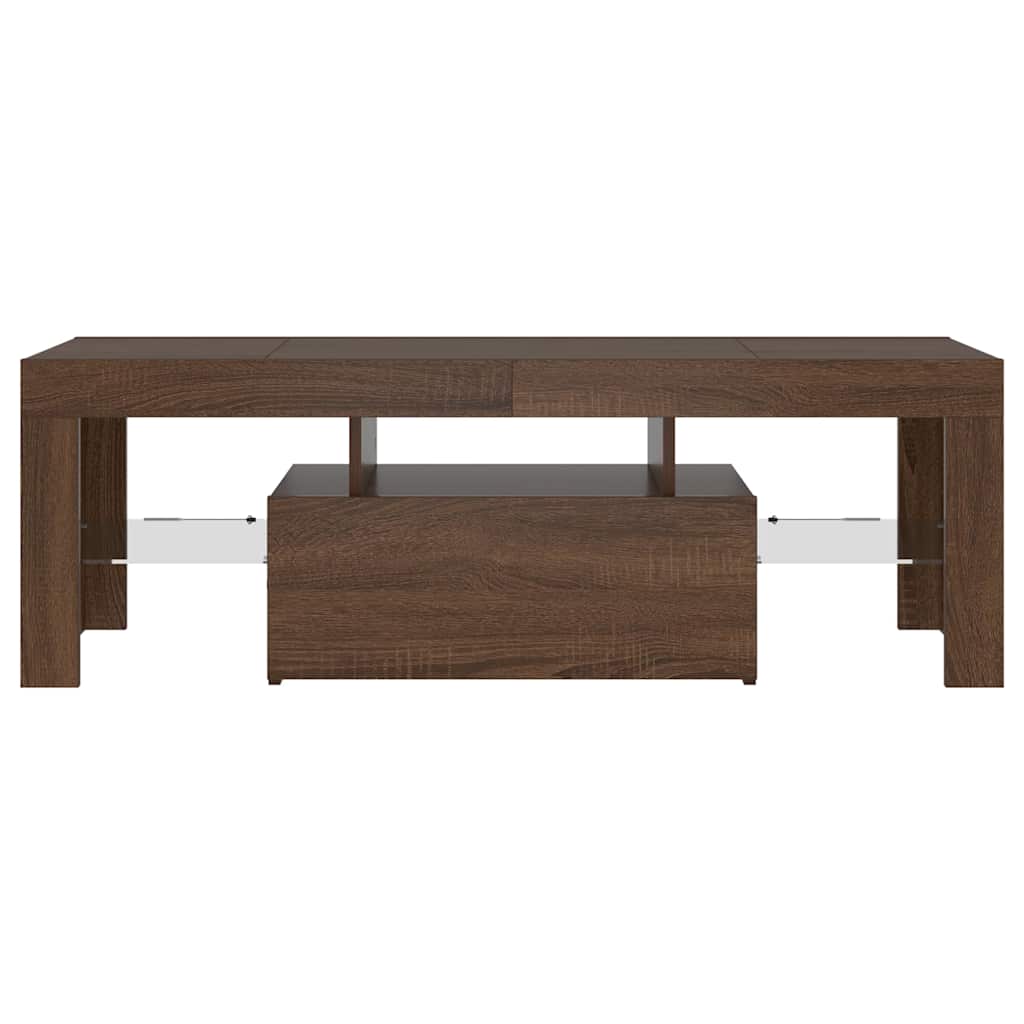 TV-Møbel Brun Eik TV-benk med LED-lys 120x35x40 cm