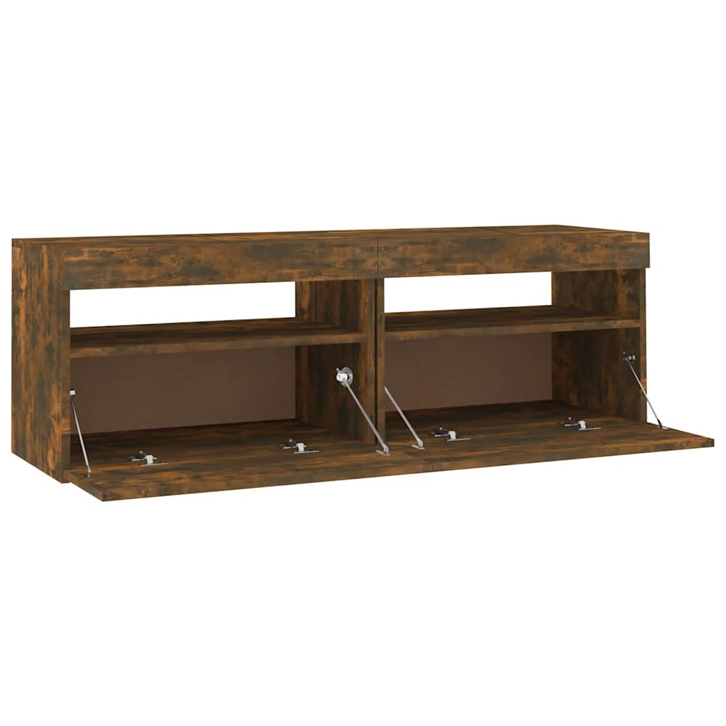 TV-Møbel Røkt Eik TV-benk med LED-lys 120x35x40 cm