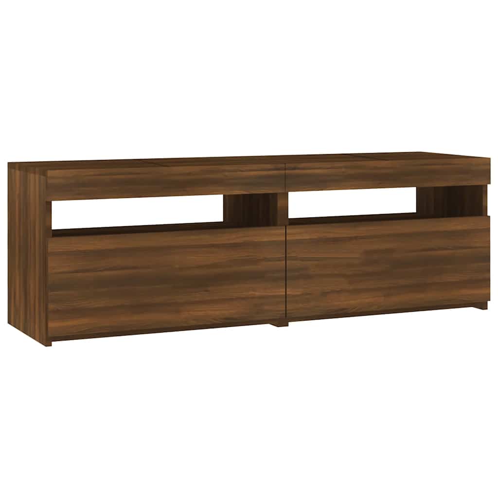 TV-Møbel Brun Eik TV-benk med LED-lys 120x35x40 cm