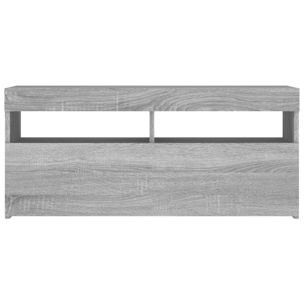 TV-Møbel Sonoma Grå Tv-benk med LED-lys 90x35x40 cm