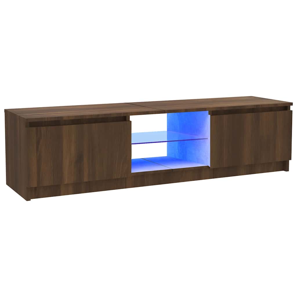 TV-Møbel Brun Eik TV-benk med LED-lys 120x30x35,5 cm