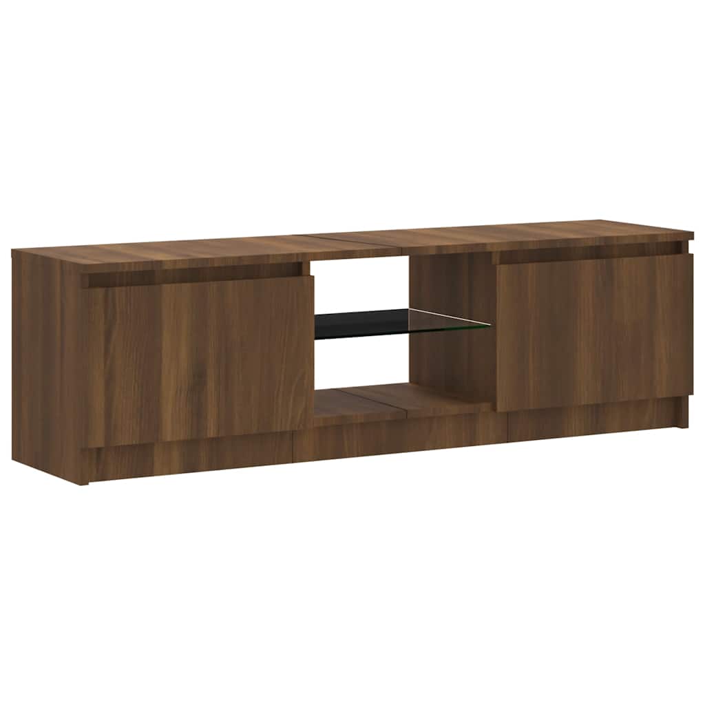 TV-Møbel Brun Eik TV-benk med LED-lys 120x30x35,5 cm