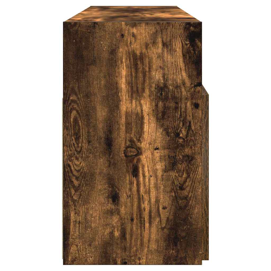 TV-Møbel Røkt EikTV-benk med LED-lys 120x30x50 cm