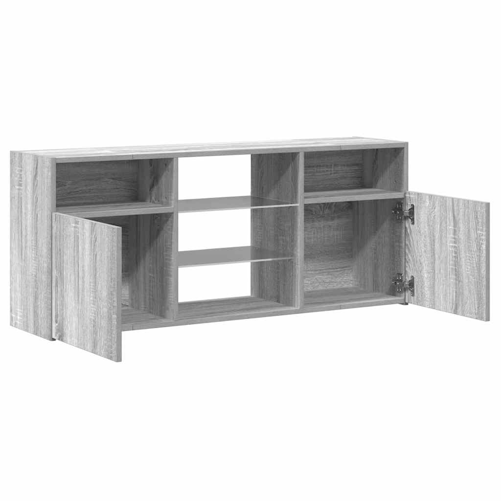 TV-Møbel Sonoma Grå TV-benk med LED-lys 120x30x50 cm
