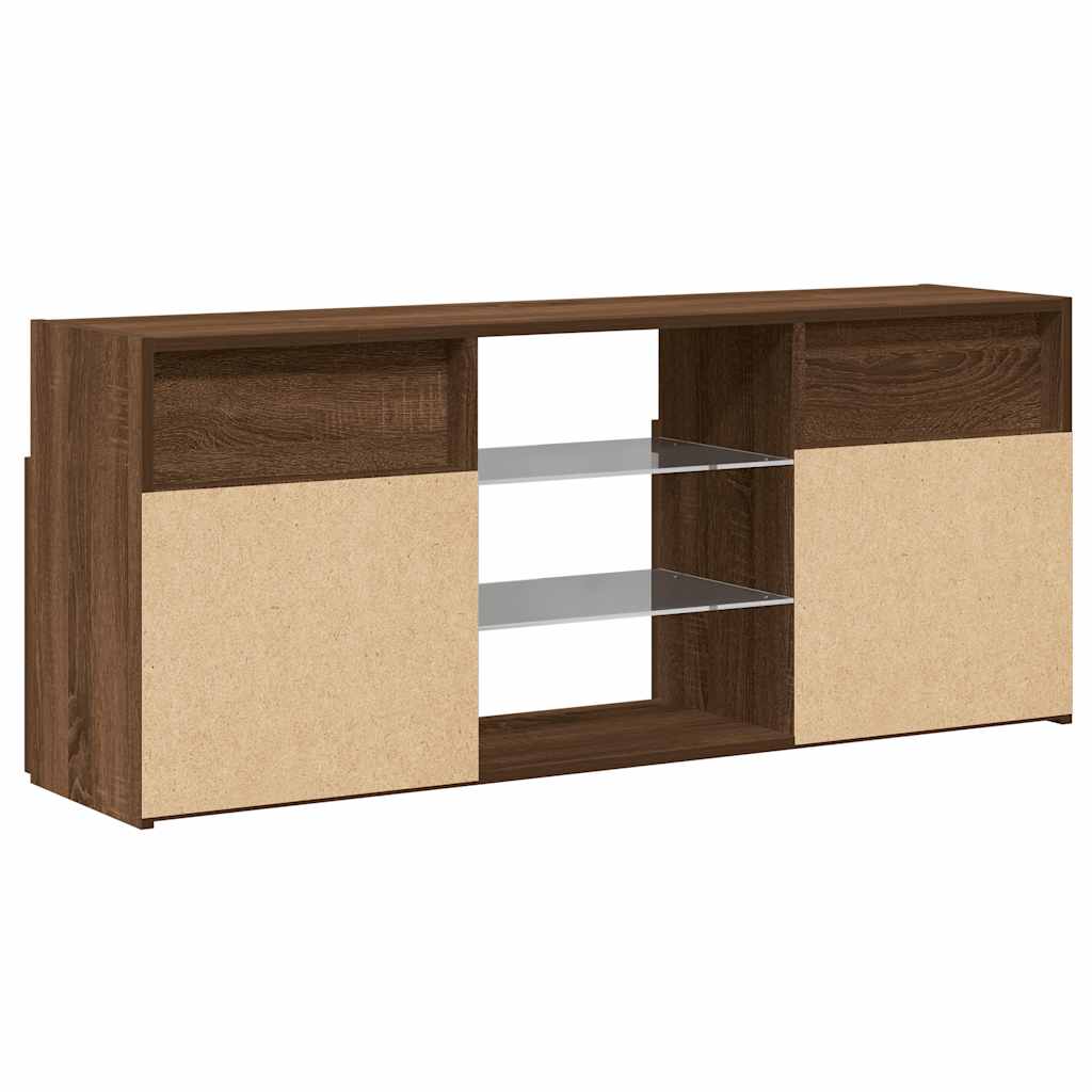 TV-Møbel Brun Eik TV-benk med LED-lys 120x30x50 cm