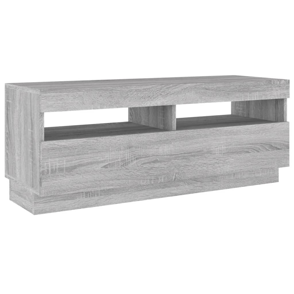 TV-Møbel Sonoma Grå TV-benk med LED-lys 100x35x40 cm