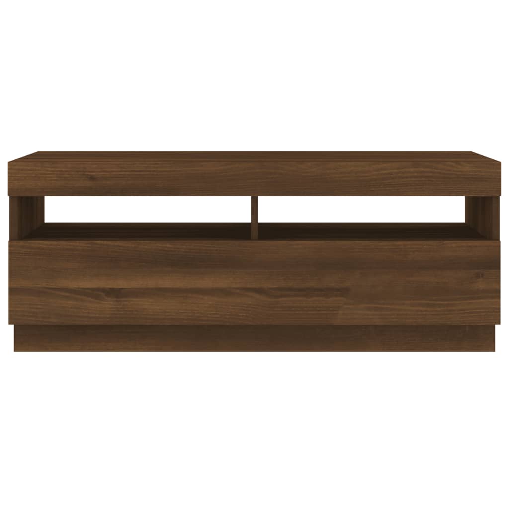 TV-Møbel Brun Eik TV-benk med LED-lys 100x35x40 cm
