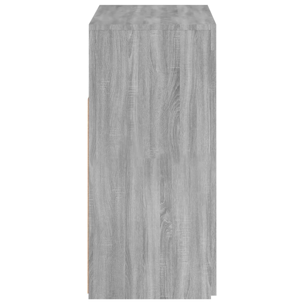 Skjenk Sonoma Grå med LED-lys 80x35x75 cm