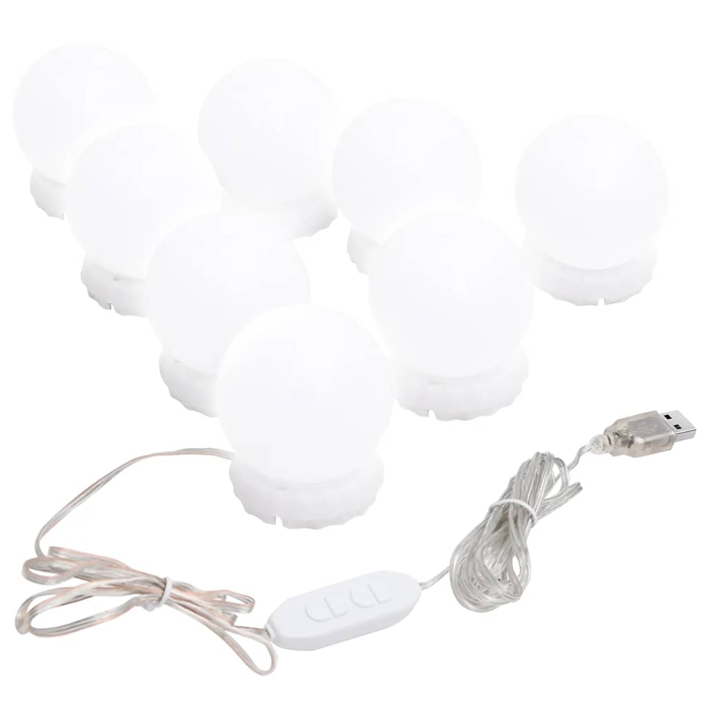 Veggspeil med LED-lys 90x45 cm glass oval