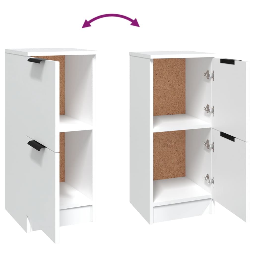 Skjenk hvit 30x30x70 cm konstruert tre