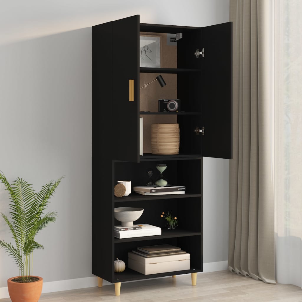 Vegghylle Svart 69,5x34x90 cm