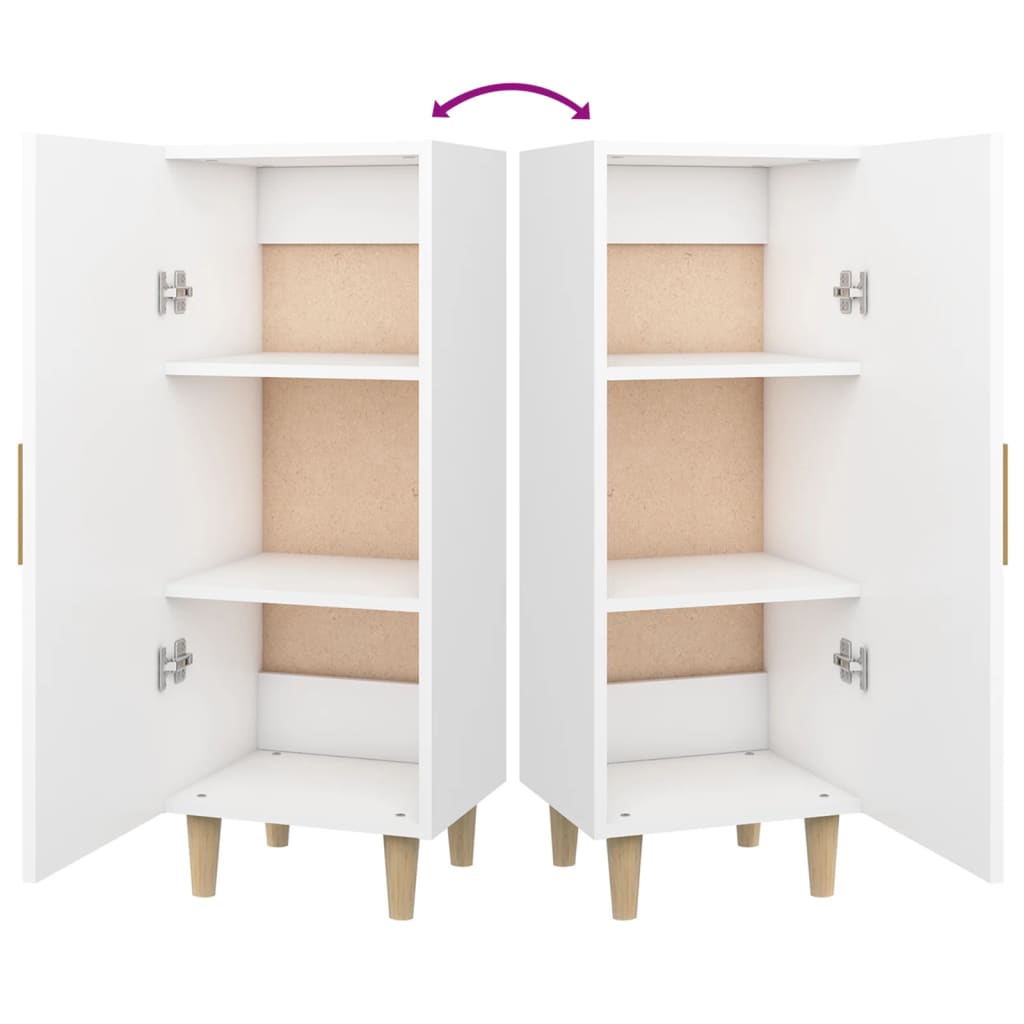 Skjenk hvit 34,5x34x90 cm konstruert tre