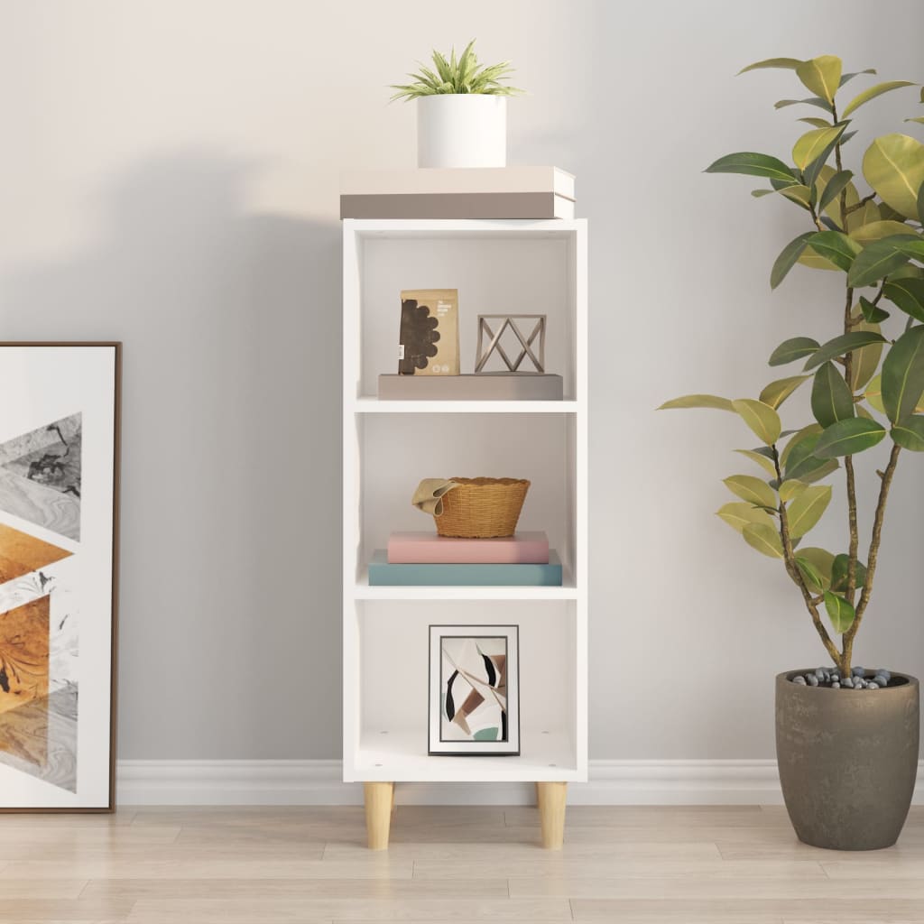 Skjenk hvit 34,5x32,5x90 cm konstruert tre