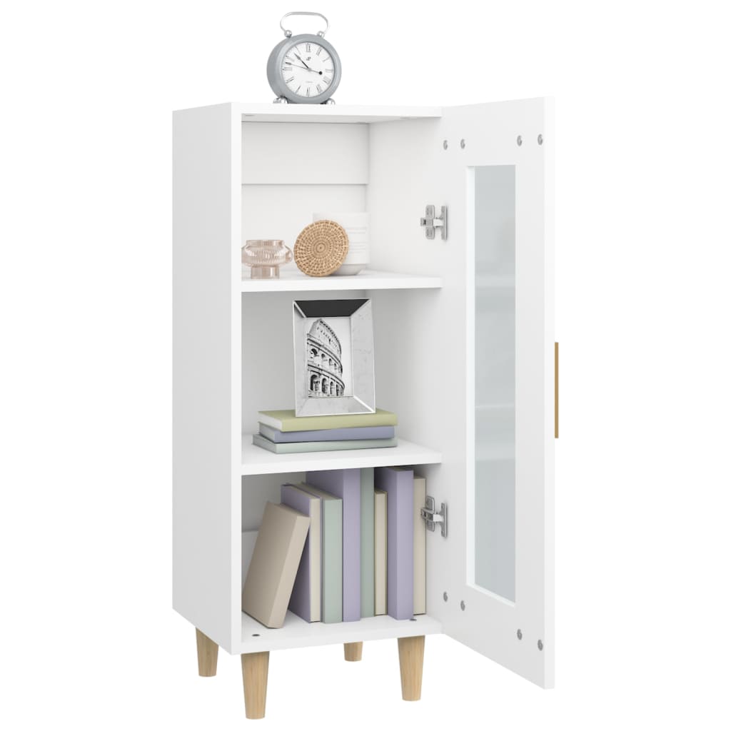Skjenk hvit 34,5x34x90 cm konstruert tre