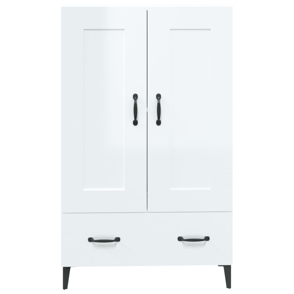 Skap Høyglans Hvit 70x31x115 cm