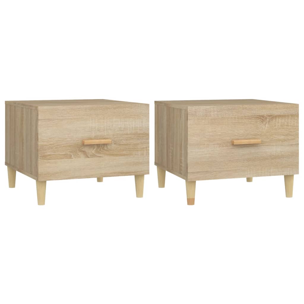 Salongbord Sofabord Sonoma Eik 2 stk 50x50x40 cm