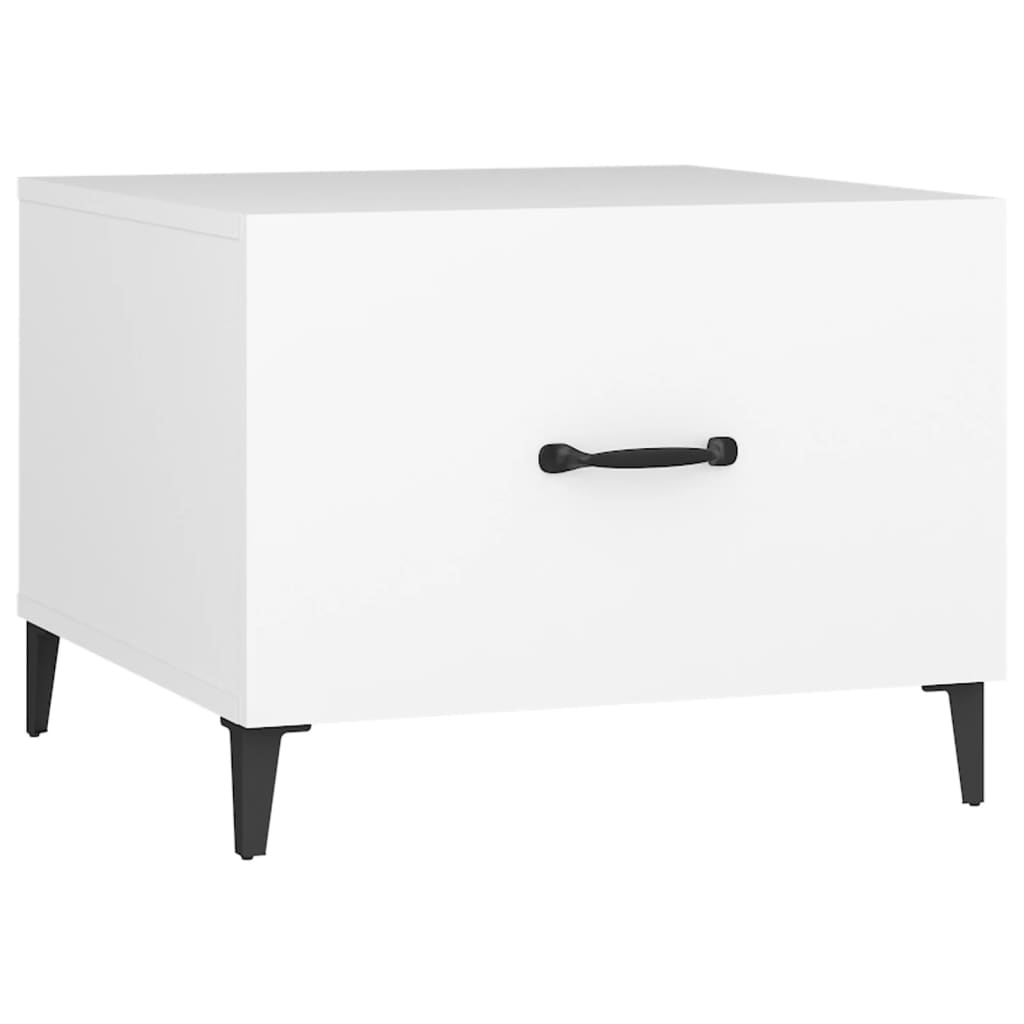 Sidebord Hvit med metallben 2 stk 50x50x40 cm