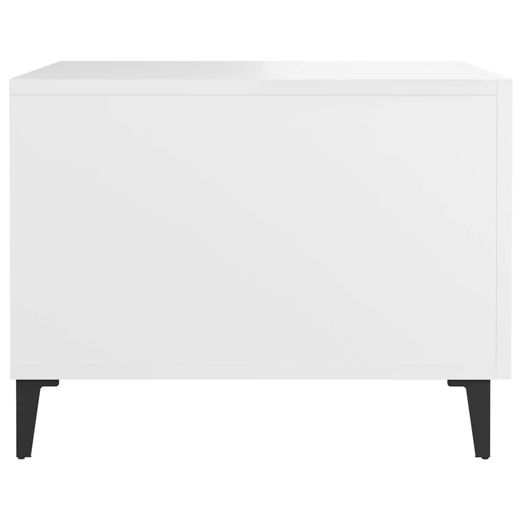 Sidebord Hvit med metallben 2 stk 50x50x40 cm
