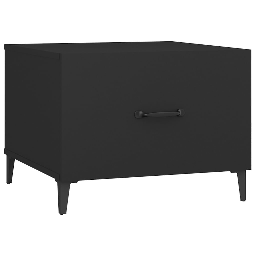 Salongbord Sofabord Svart med metallben 2 stk 50x50x40 cm