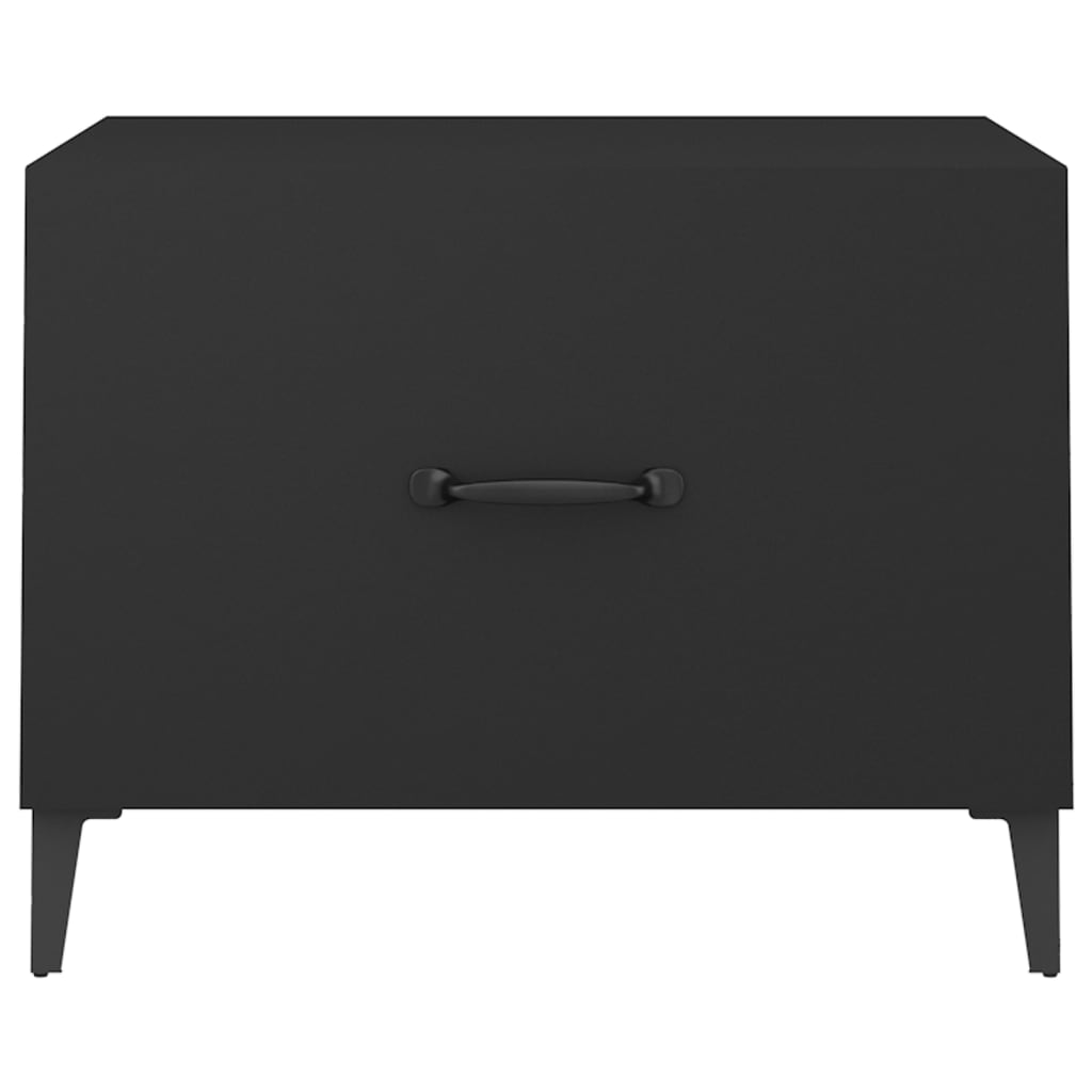 Salongbord Sofabord Svart med metallben 2 stk 50x50x40 cm