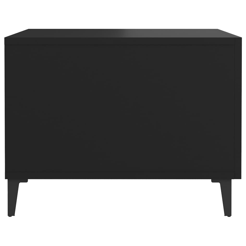 Salongbord Sofabord Svart med metallben 2 stk 50x50x40 cm