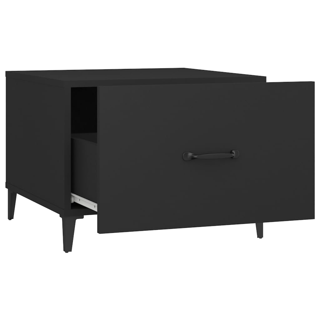 Salongbord Sofabord Svart med metallben 2 stk 50x50x40 cm
