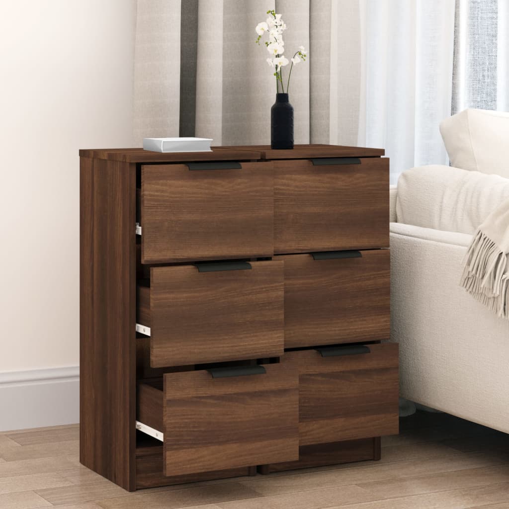 Kommode Brun Eik 2 stk 30x30x70 cm