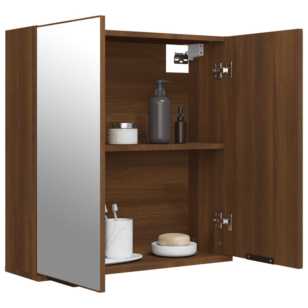 Badrumsspeil Brun Eik 64x20x67 cm