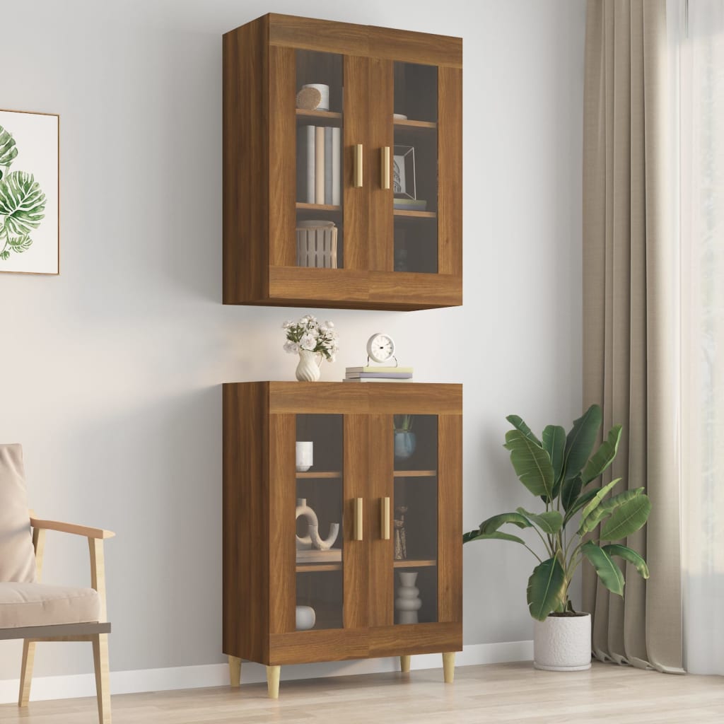 Vegghylle Brun Eik 69,5x34x90 cm
